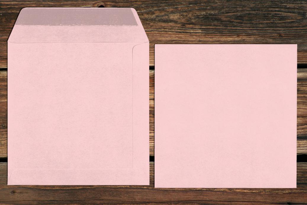 Versandtaschen 170x170 mm Nassklebend Hellrosa 120 g/qm